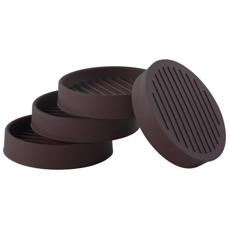Jayen 2.5x2.5 Round Rubber Furniture Caster Cups, Anti-Sliding Furniture Pads Bed Stopper Floor Protectors with Grip - Protect Any Flooring - Image 1